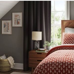 Threshold - 2pk 50"x63" Blackout Velvet Curtain Panels Matte Black